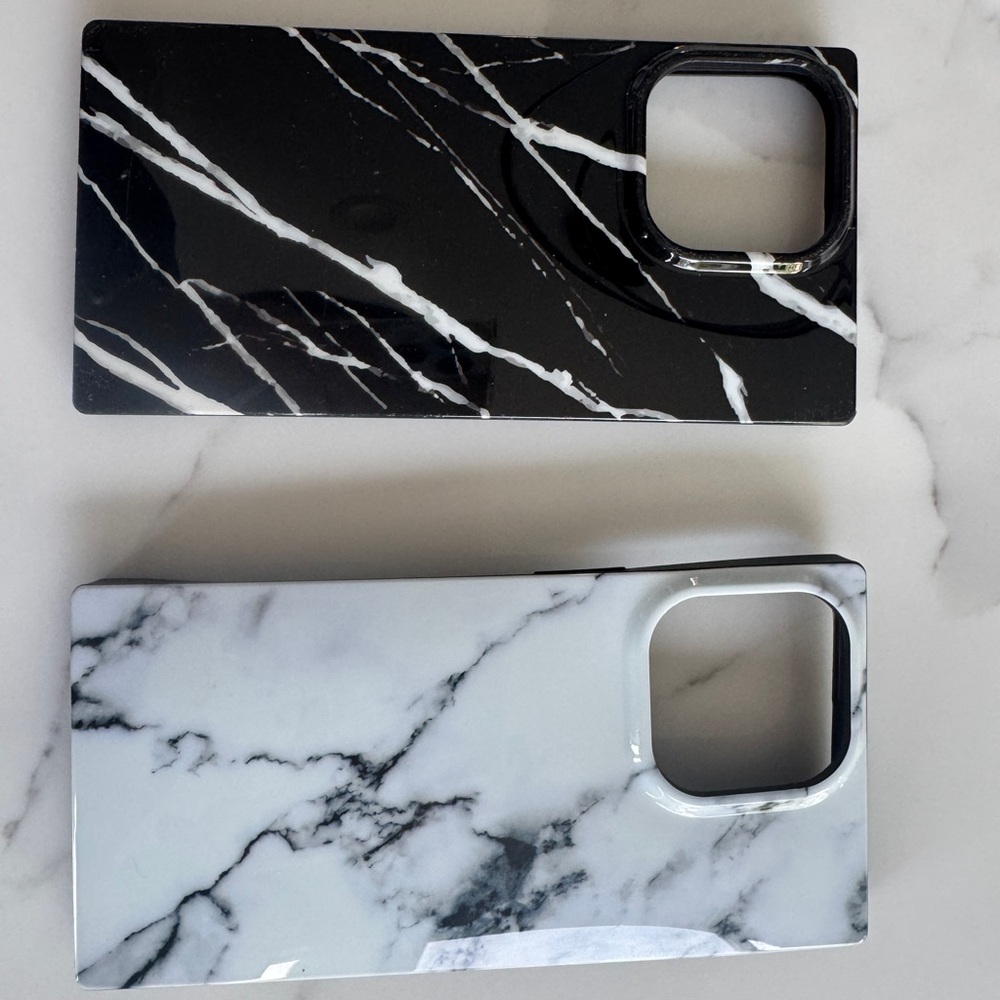 Sleek Marble Phone Case Duo - Black and White